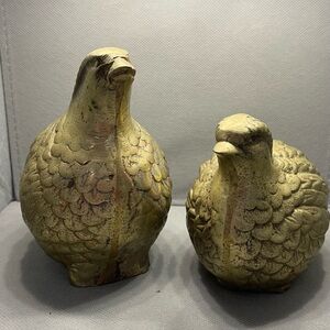 Source Unknown Gold Bird Sculptures 6 inches tall